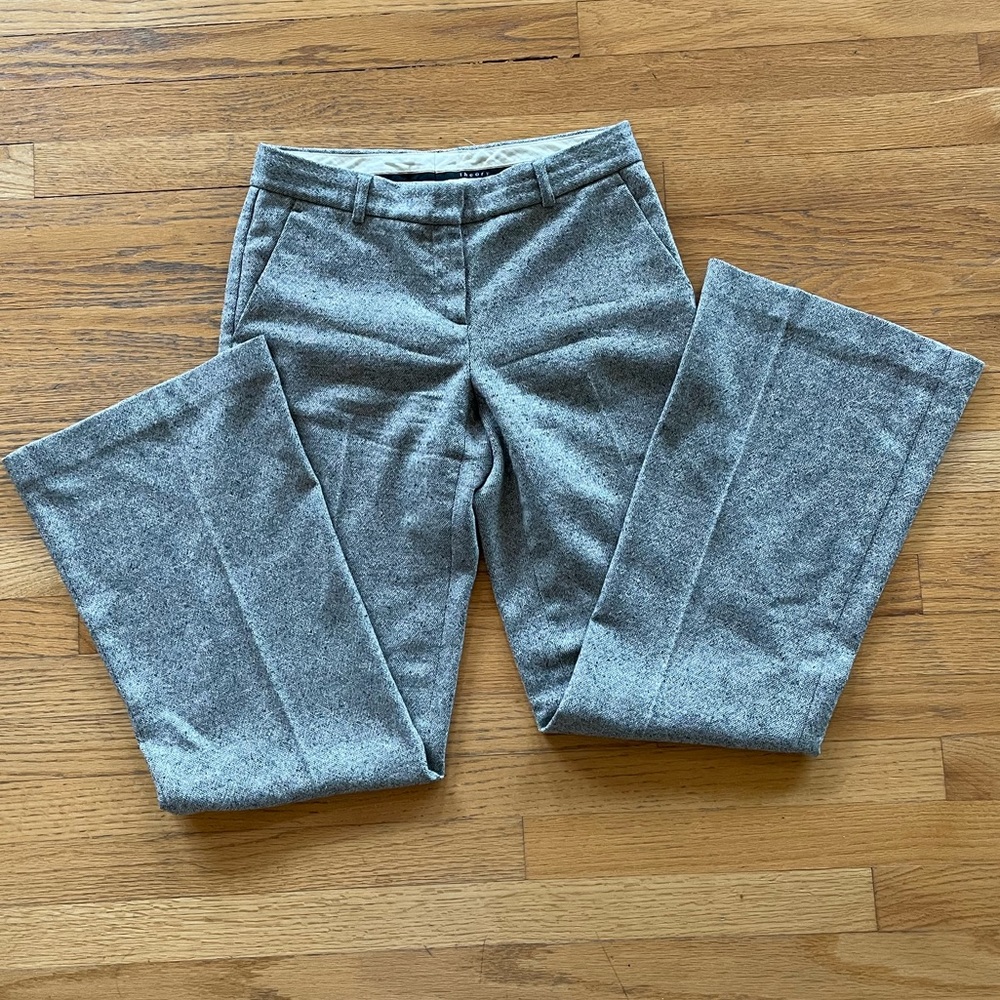 Theory grey wool trousers